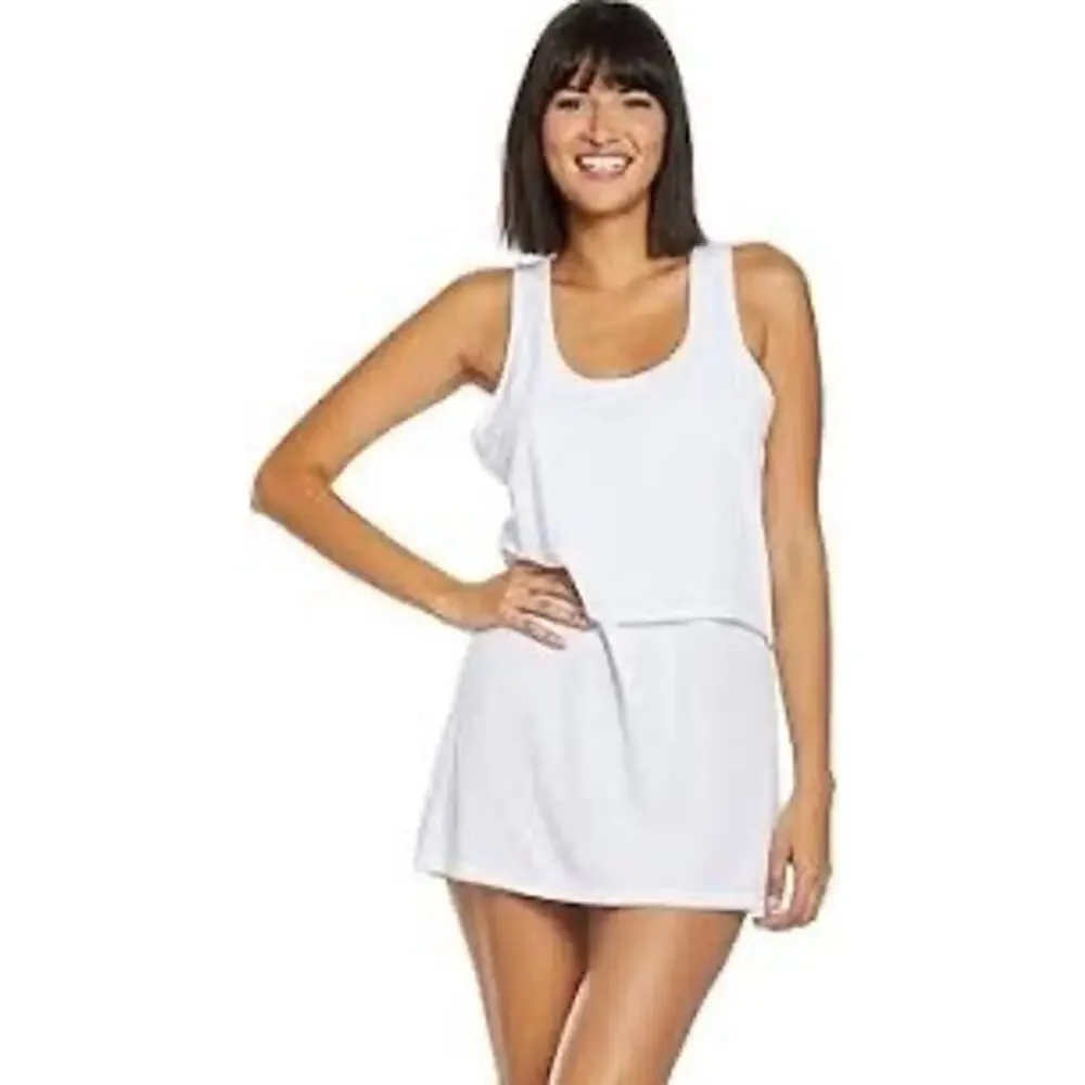 NWT Nike Sport Mesh Swim Cover-Up Dress White Womens Size Medium